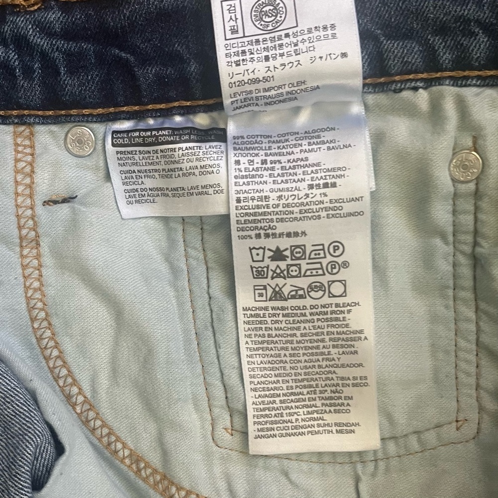 Levi Strauss denim blue straight jeans 527 Men 34/30 5pockets design zip logo - Picture 14 of 16